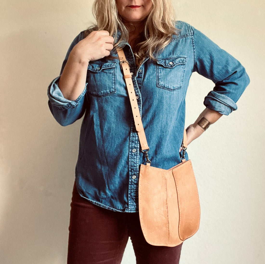 1974 Leather Moon River Crossbody