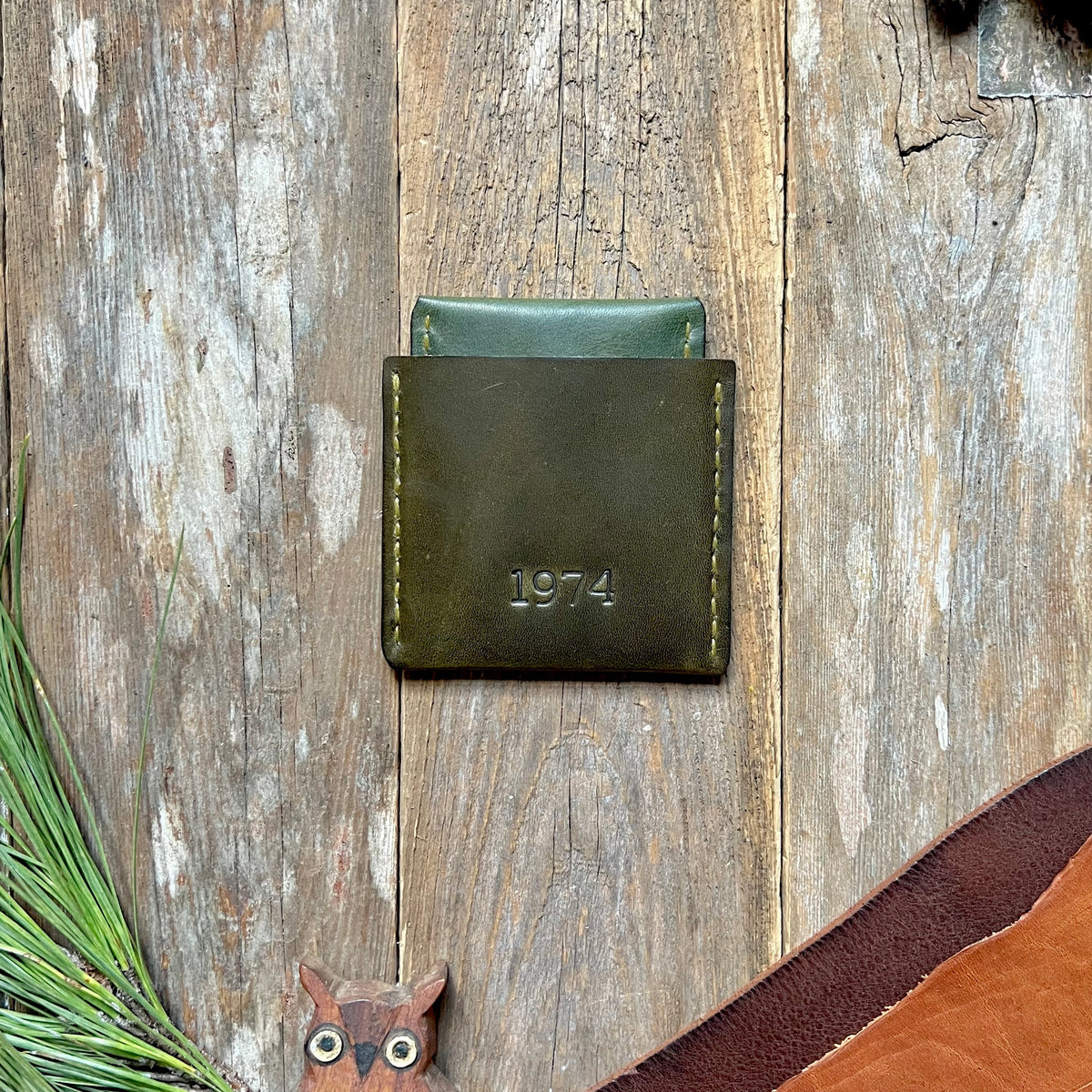 Lucas Winter Slim Leather Wallet | Forest