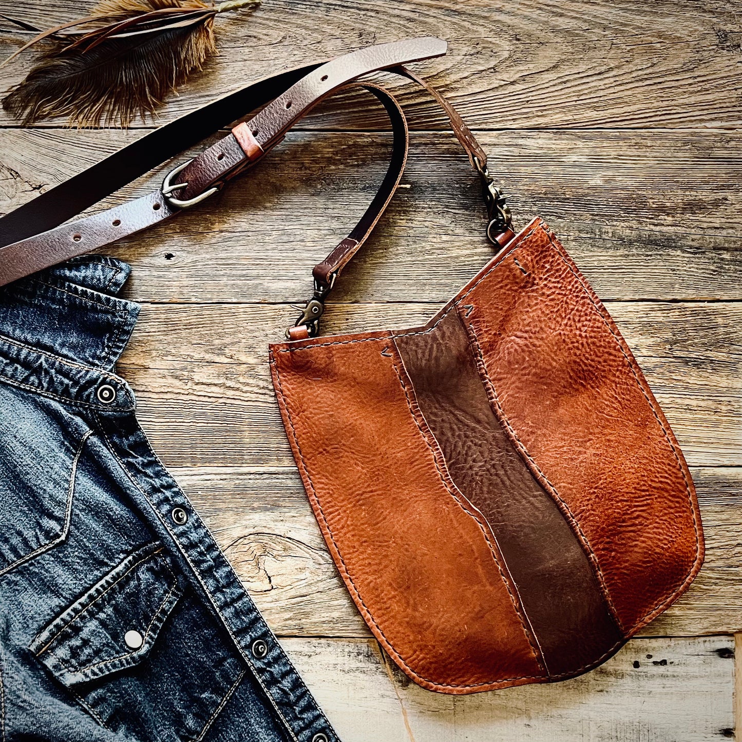 Moon River Leather Crossbody Bag