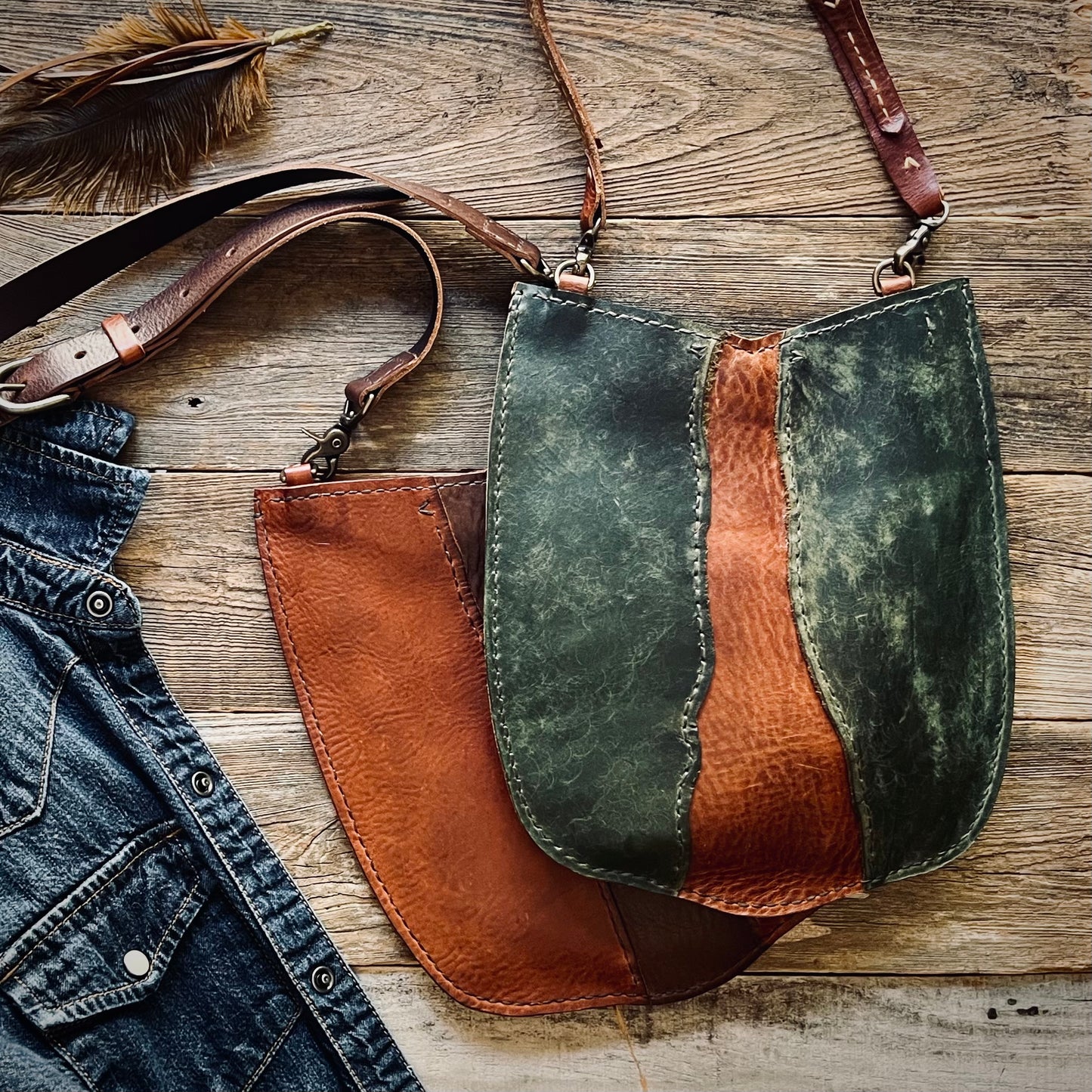 Moon River Leather Crossbody Bag