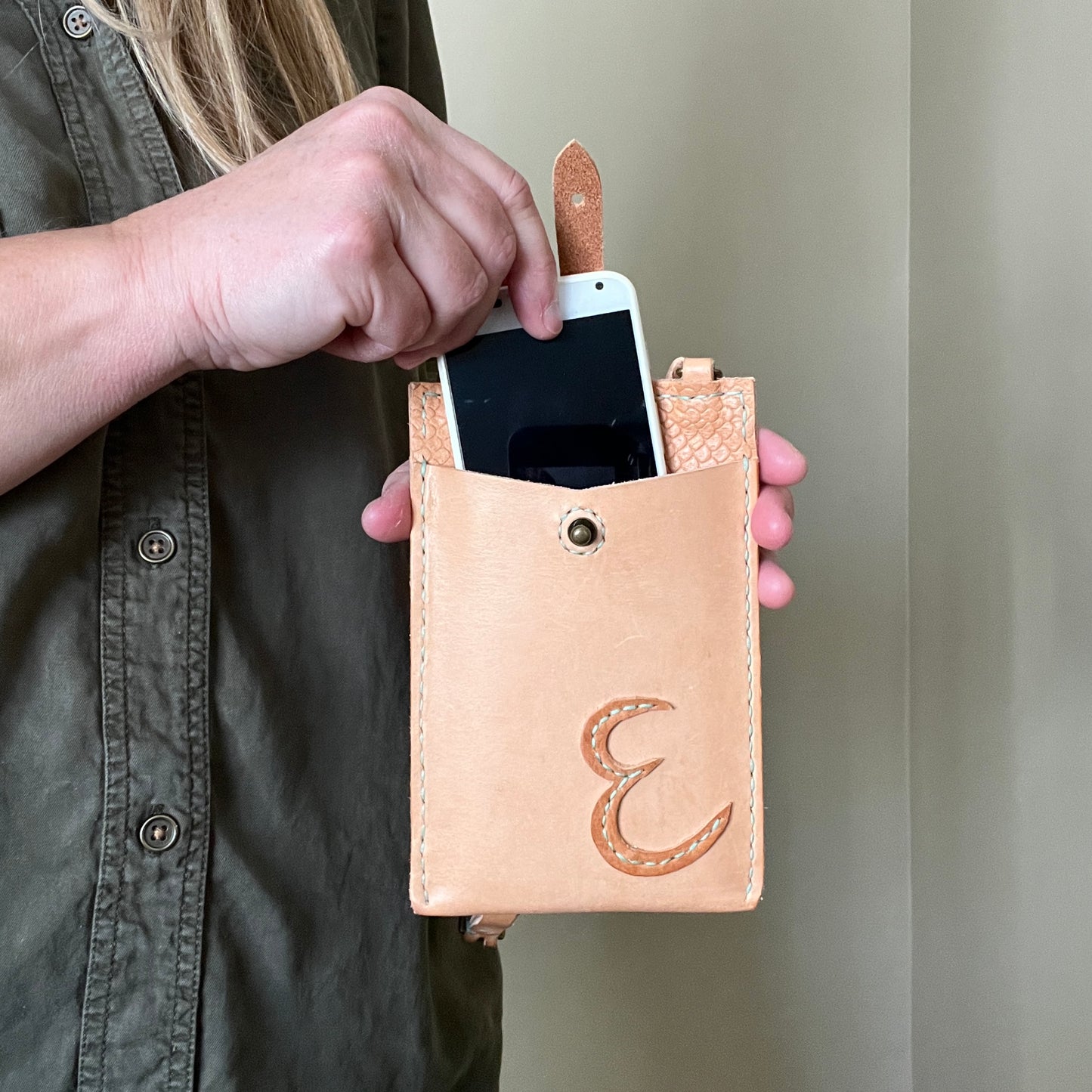 Cypress Leather Phone Pouch