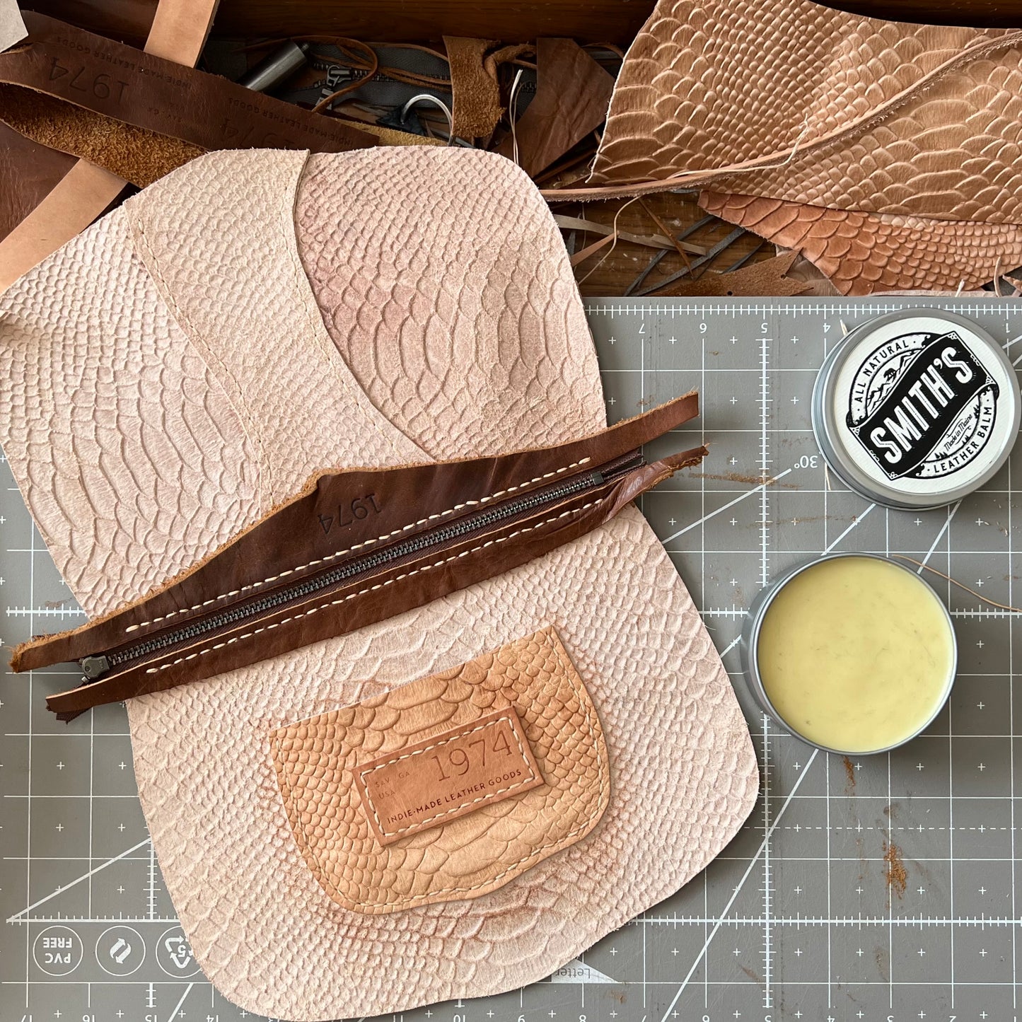 1974 Broad River Leather Wristlet Being Made