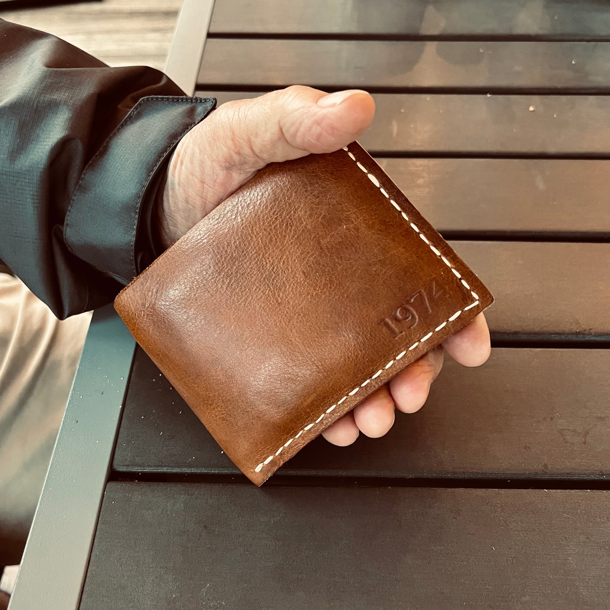 1974 Finnegan Leather Wallet in Hickory
