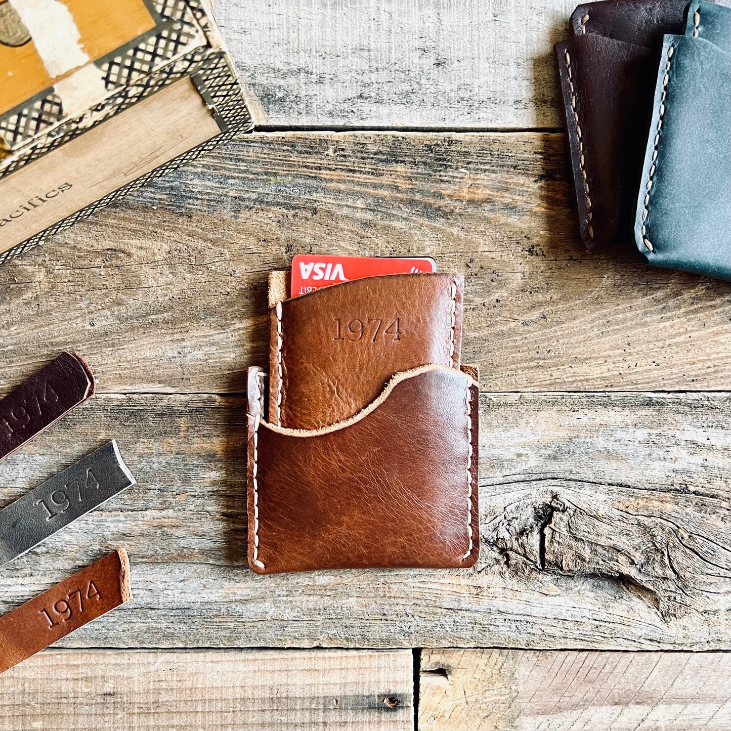 1974 Leather Co. Lucas Leather Wallet in HIckory