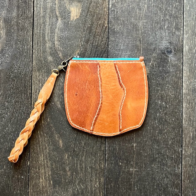 1974 Lincoln River Leather Wristlet Pouch in Sunwashed (RTS)