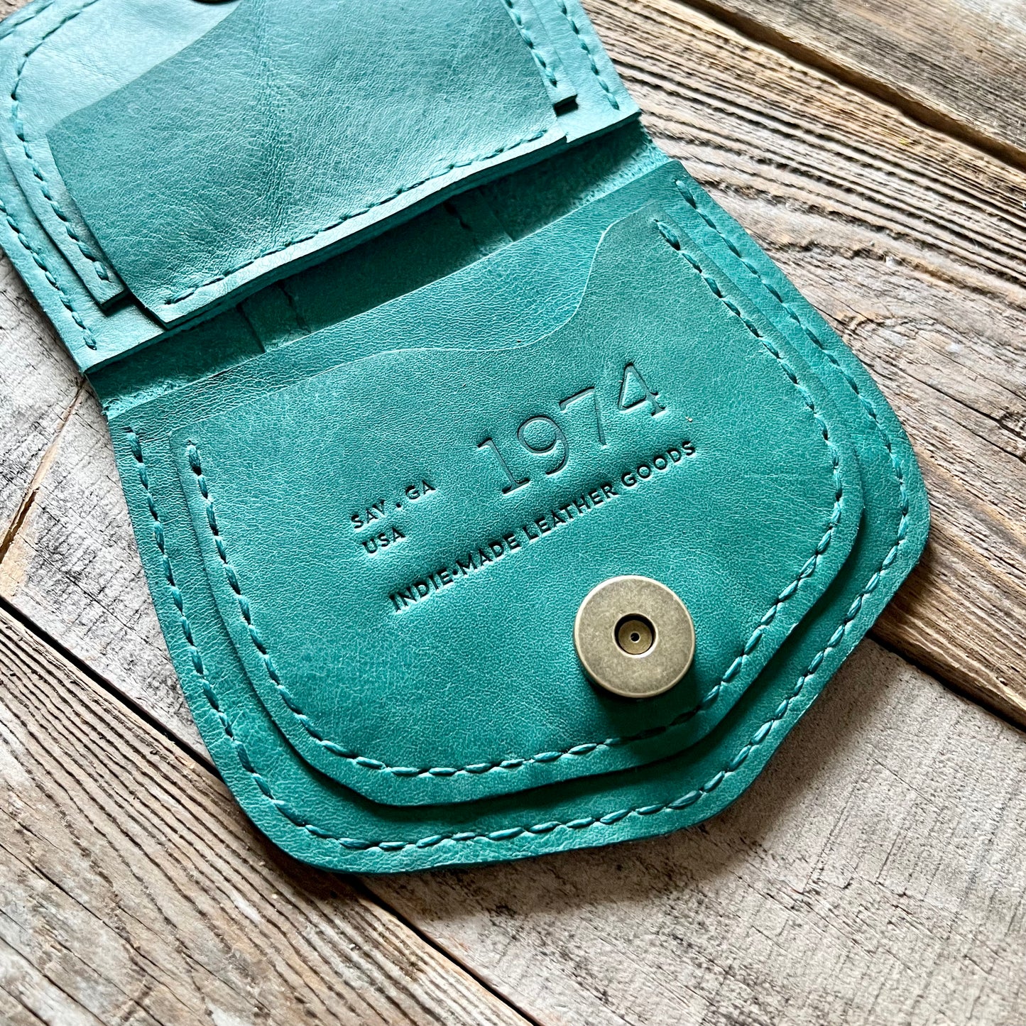1974 Thames River Leather Wallet in Sea (RTS)
